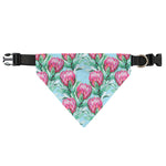 Pink Protea Pattern Print Over The Collar Dog Bandana