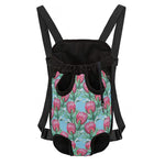 Pink Protea Pattern Print Pet Carrier Backpack