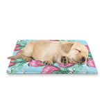 Pink Protea Pattern Print Pet Cooling Mat Cover