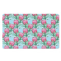 Pink Protea Pattern Print Polyester Doormat