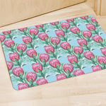 Pink Protea Pattern Print Polyester Doormat