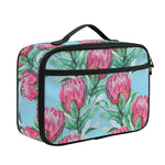 Pink Protea Pattern Print Portable Lunch Bag