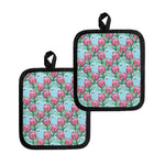 Pink Protea Pattern Print Pot Holders