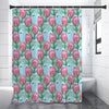 Pink Protea Pattern Print Premium Shower Curtain