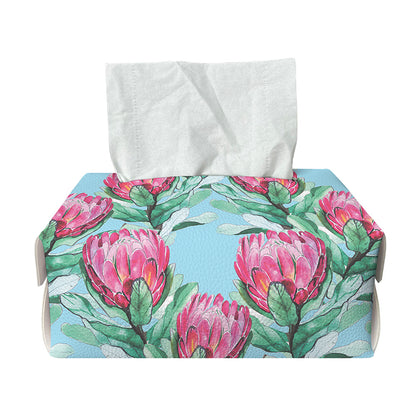 Pink Protea Pattern Print Rectangle Tissue Box Cover