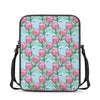 Pink Protea Pattern Print Rectangular Crossbody Bag