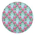 Pink Protea Pattern Print Round Blanket