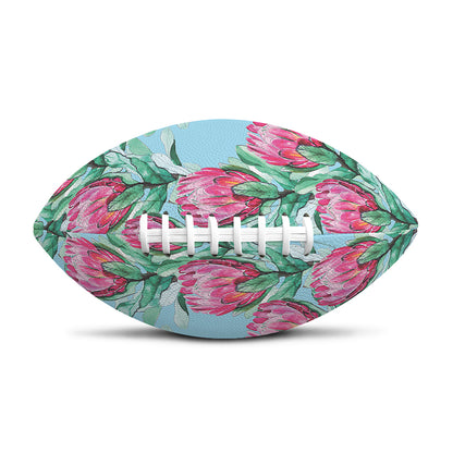 Pink Protea Pattern Print Rugby Ball