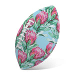 Pink Protea Pattern Print Rugby Ball