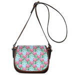 Pink Protea Pattern Print Saddle Bag