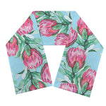 Pink Protea Pattern Print Scarf