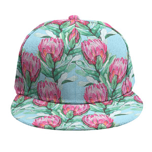 Pink Protea Pattern Print Snapback Cap