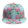 Pink Protea Pattern Print Snapback Cap