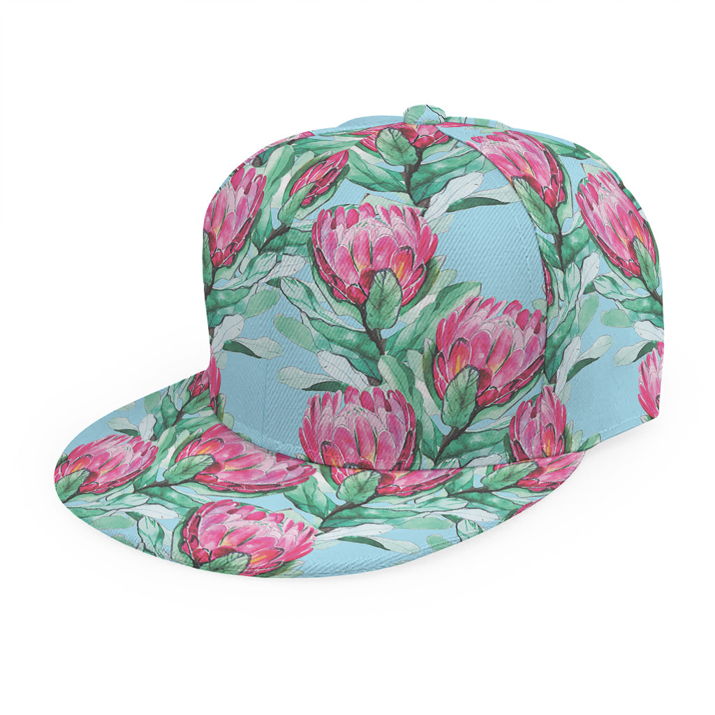 Pink Protea Pattern Print Snapback Cap