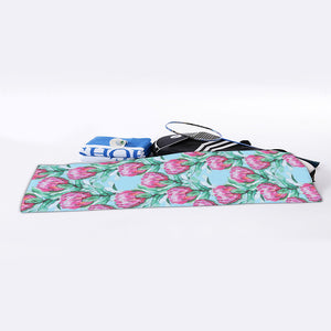 Pink Protea Pattern Print Sports Towel