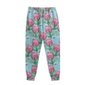 Pink Protea Pattern Print Sweatpants