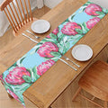 Pink Protea Pattern Print Table Runner