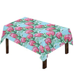 Pink Protea Pattern Print Tablecloth