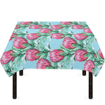 Pink Protea Pattern Print Tablecloth