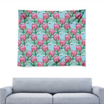 Pink Protea Pattern Print Tapestry