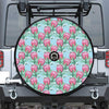 Pink Protea Pattern Print Tire Cover With Camera Hole