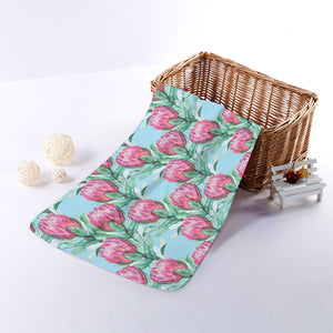 Pink Protea Pattern Print Towel