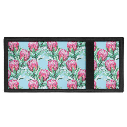 Pink Protea Pattern Print Trifold Wallet