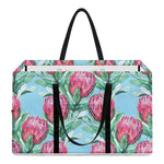 Pink Protea Pattern Print Utility Tote Bag