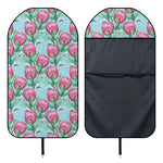 Pink Protea Pattern Print Waterproof Car Seat Cover