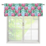 Pink Protea Pattern Print Window Valance