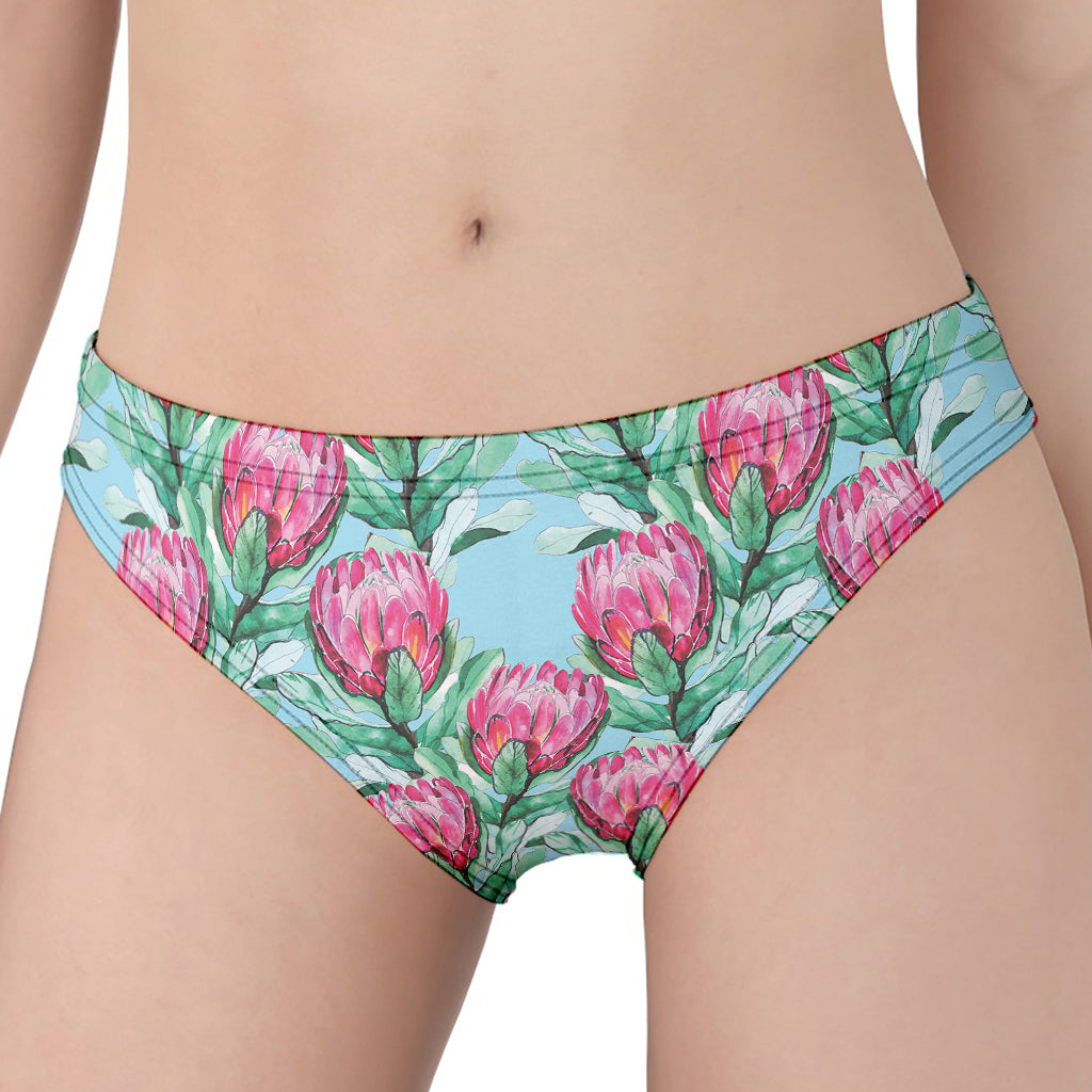 Pink Protea Pattern Print Women's Panties