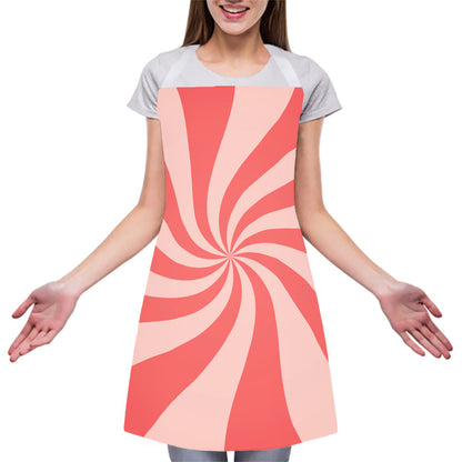 Pink Psychedelic Swirl Print Adjustable Apron
