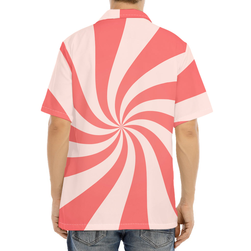 Pink Psychedelic Swirl Print Aloha Shirt