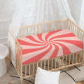 Pink Psychedelic Swirl Print Baby Crib Sheet