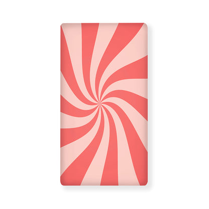 Pink Psychedelic Swirl Print Baby Crib Sheet