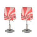 Pink Psychedelic Swirl Print Bar Stool Covers