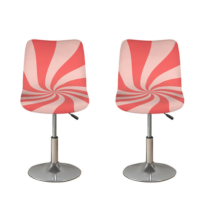 Pink Psychedelic Swirl Print Bar Stool Covers