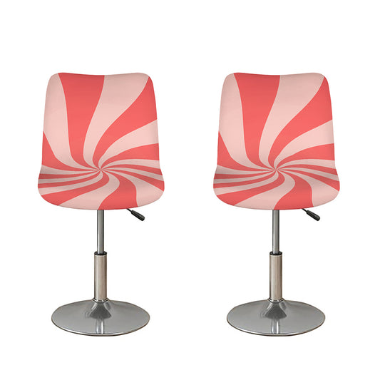 Pink Psychedelic Swirl Print Bar Stool Covers