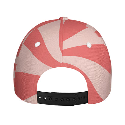 Pink Psychedelic Swirl Print Baseball Cap
