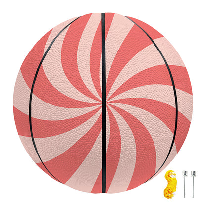 Pink Psychedelic Swirl Print Basketball