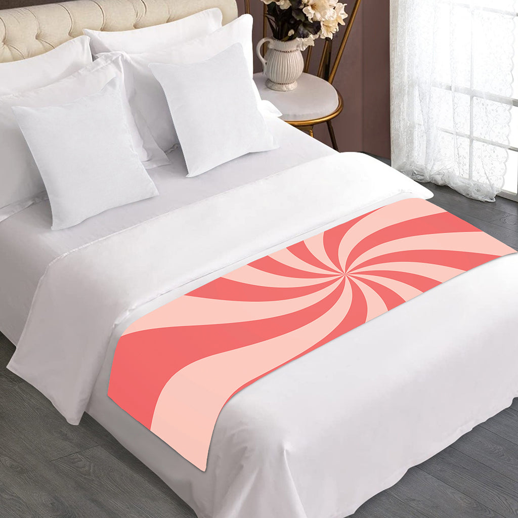Pink Psychedelic Swirl Print Bed Runner