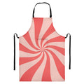Pink Psychedelic Swirl Print Bib Apron With Pocket