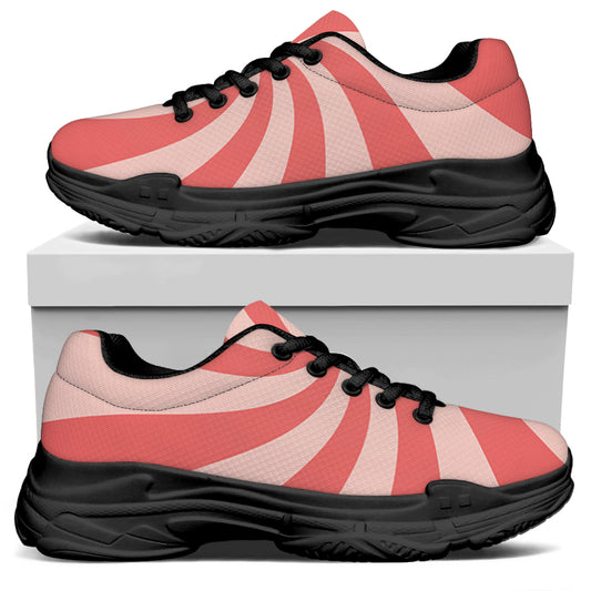 Pink Psychedelic Swirl Print Black Chunky Shoes