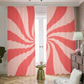Pink Psychedelic Swirl Print Dimout Pencil Pleat Curtains
