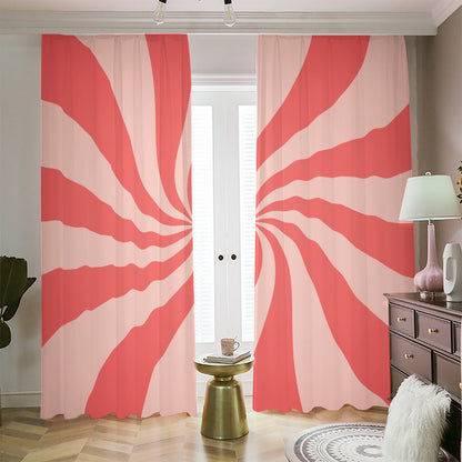Pink Psychedelic Swirl Print Blackout Pencil Pleat Curtains