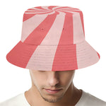 Pink Psychedelic Swirl Print Bucket Hat