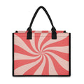 Pink Psychedelic Swirl Print Canvas Tote Bag