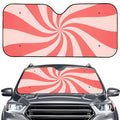 Pink Psychedelic Swirl Print Car Windshield Sun Shade