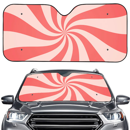 Pink Psychedelic Swirl Print Car Windshield Sun Shade