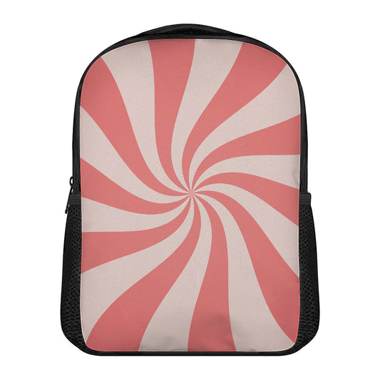 Pink Psychedelic Swirl Print Casual Backpack